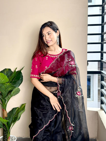 Graceful Organza  Heavy Handwork Saree