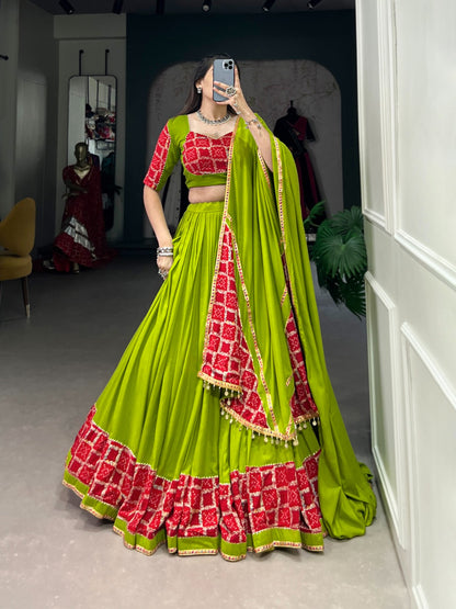 Three-Piece Printed Lehenga Set