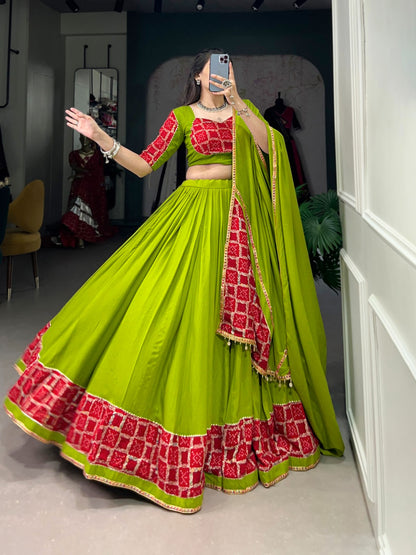 Three-Piece Printed Lehenga Set