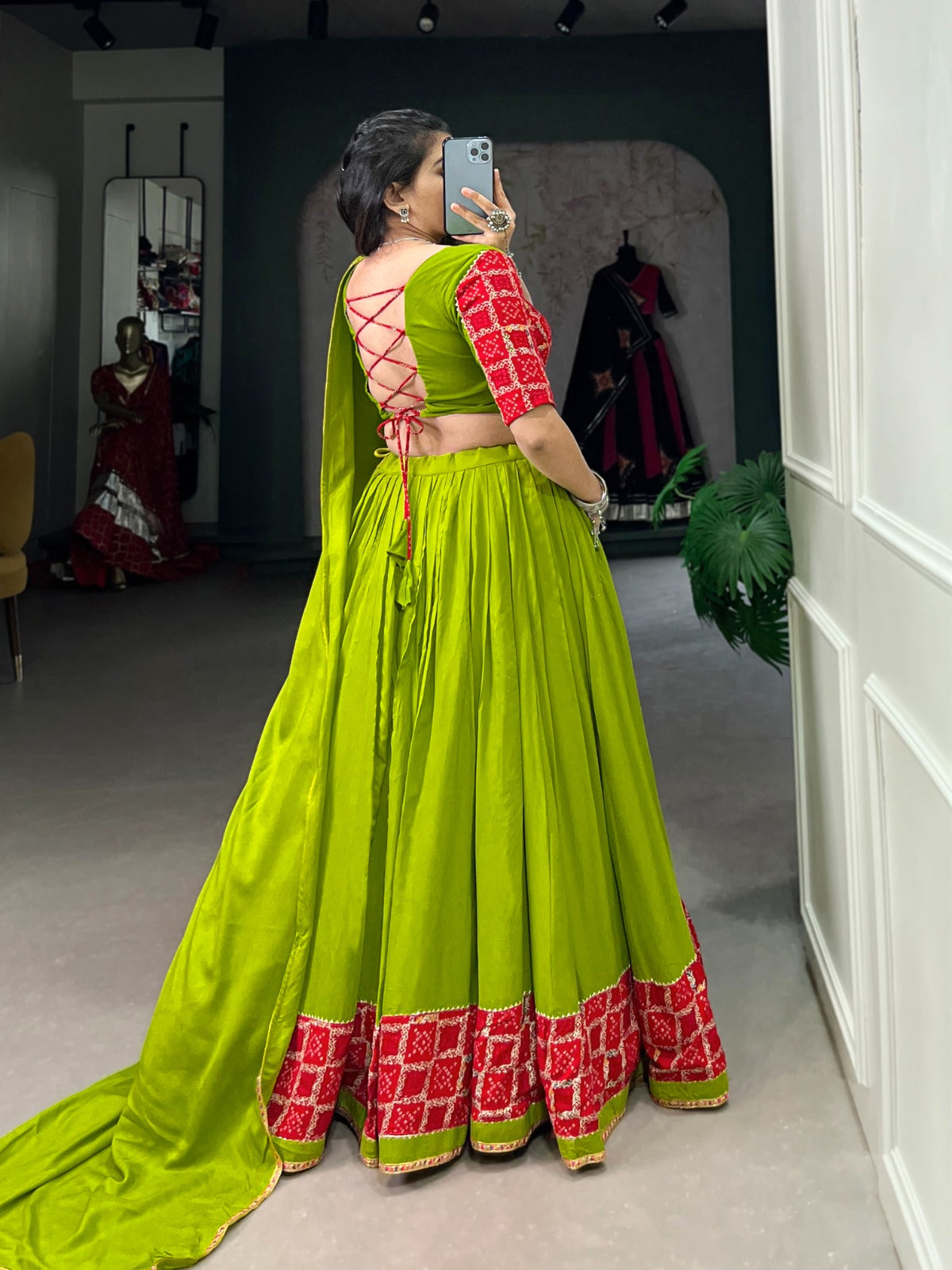 Three-Piece Printed Lehenga Set