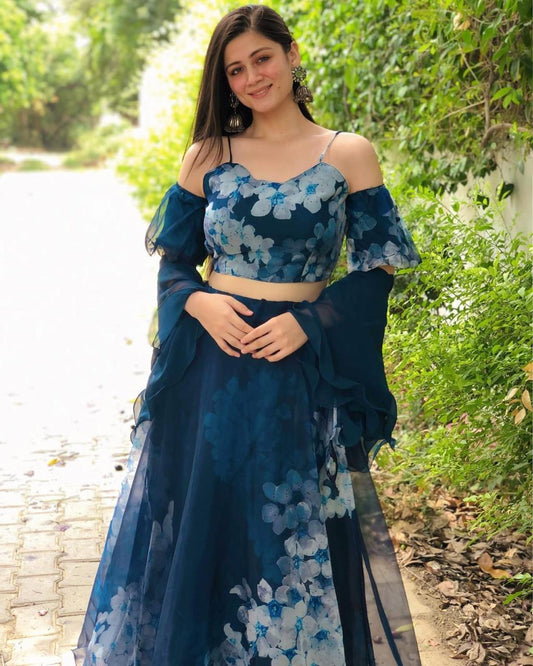 Sapphire Floral Fantasy Lehenga