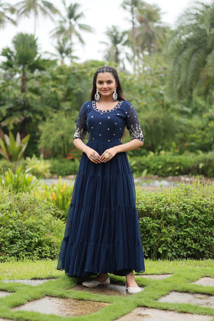 Traditional Zari and Embroidery Gown