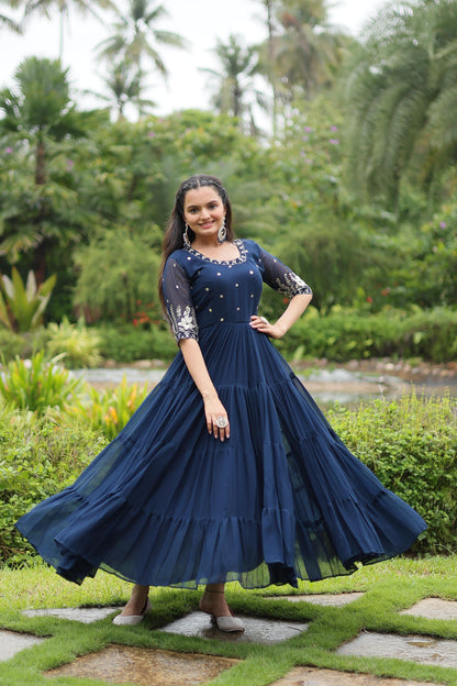 Traditional Zari and Embroidery Gown