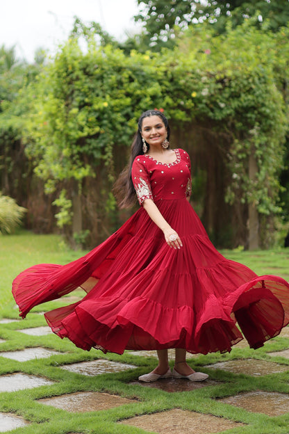 Traditional Zari and Embroidery Gown