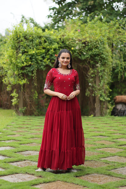 Traditional Zari and Embroidery Gown