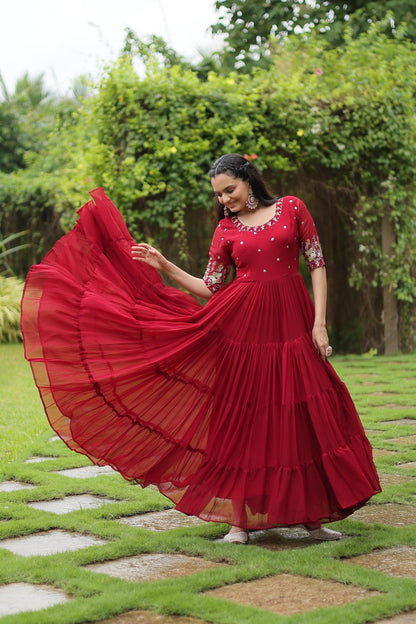 Traditional Zari and Embroidery Gown