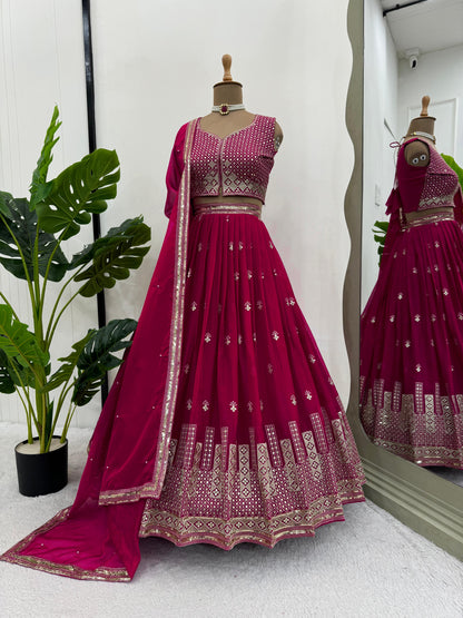 Vivid Magenta Shade Lehenga