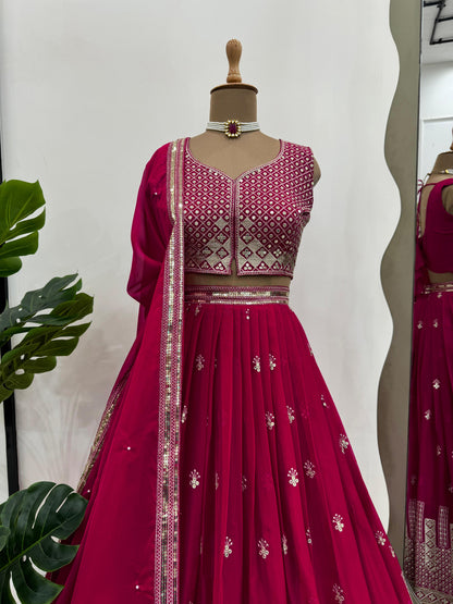 Vivid Magenta Shade Lehenga