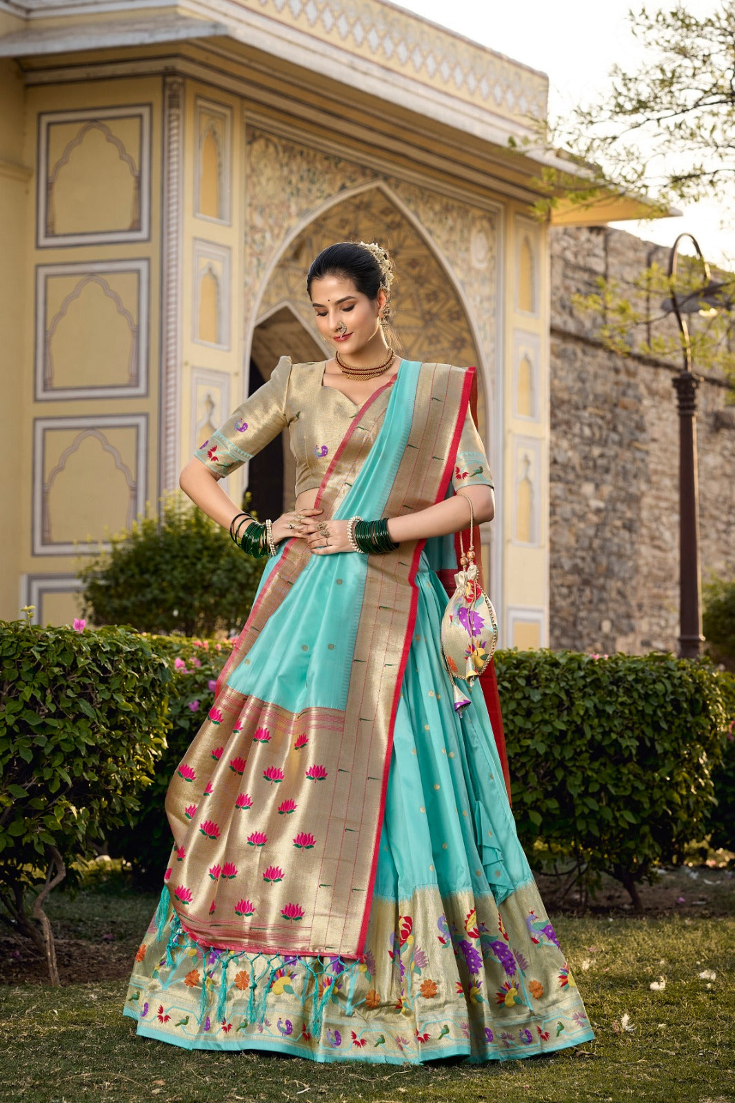 Jacquard Silk Paithani Lehenga Choli