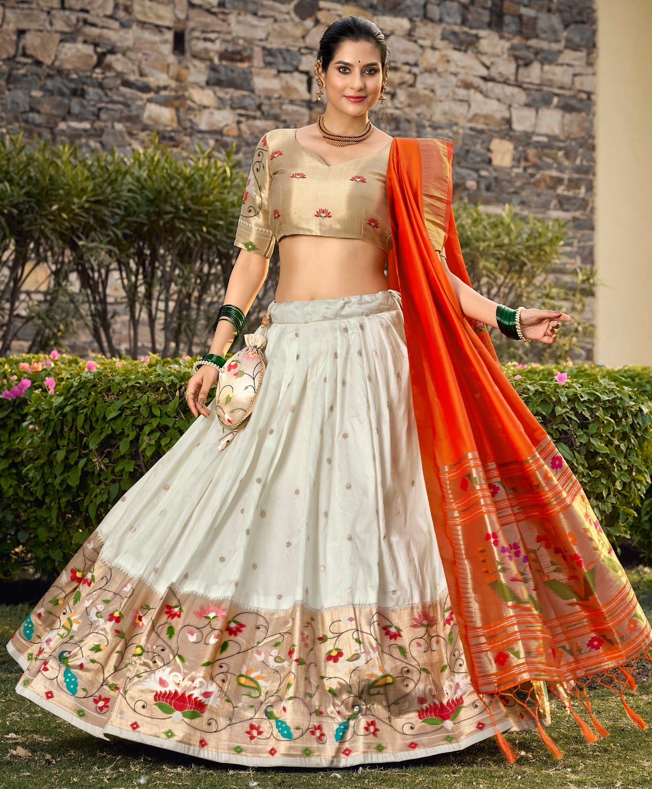 Jacquard Silk Paithani Lehenga Choli