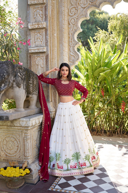 The Royal Red & White Lehenga Charm