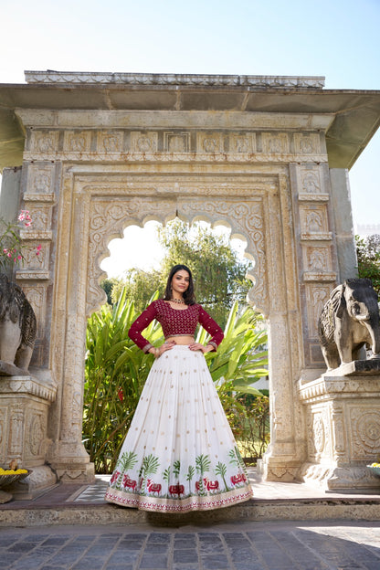 The Royal Red & White Lehenga Charm