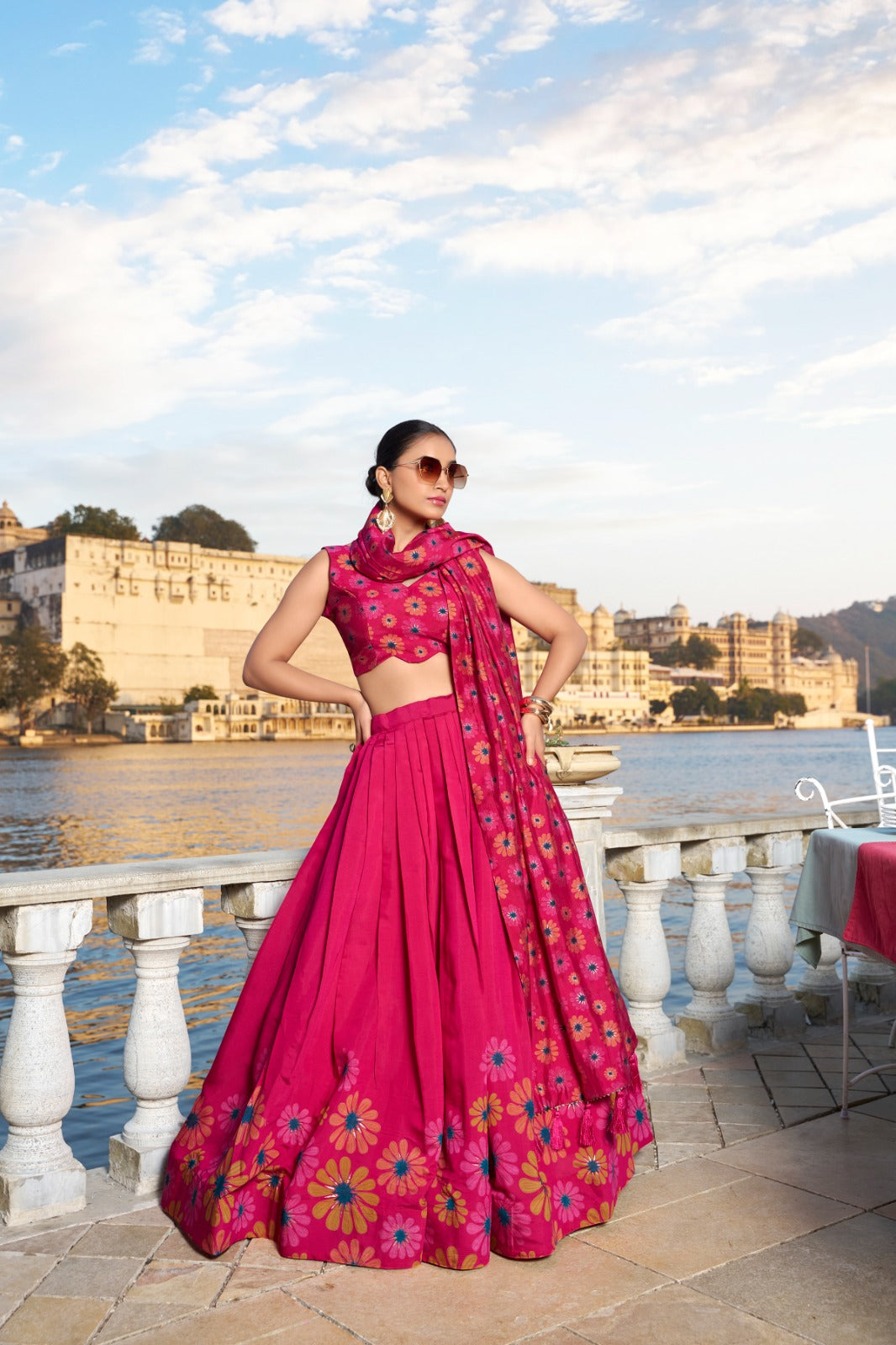 Radiant Blossom Floral Printed Lehenga