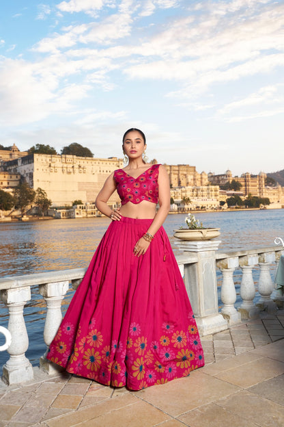 Radiant Blossom Floral Printed Lehenga