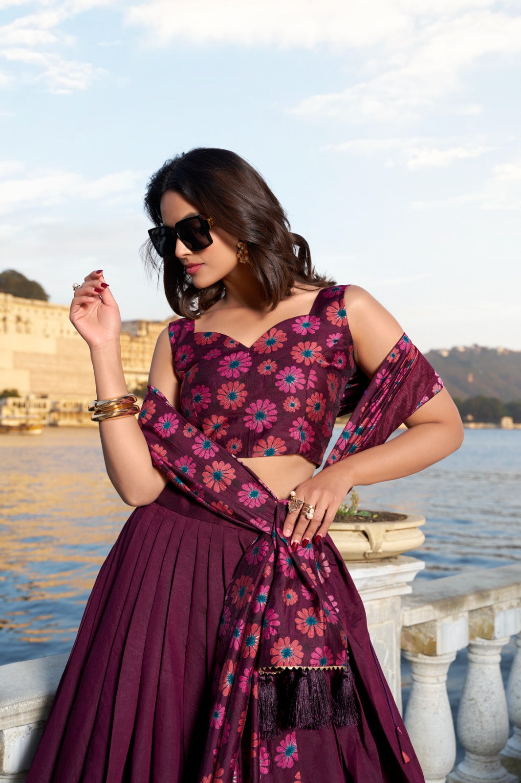 Radiant Blossom Floral Printed Lehenga