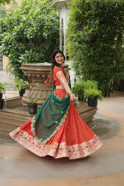 Glam Silk Lehenga with Embroidered Dupatta