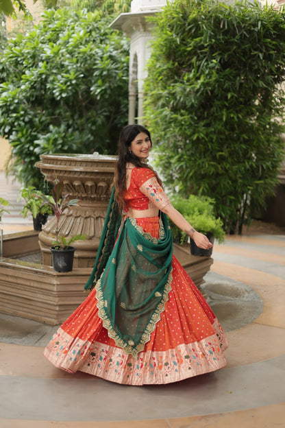 Glam Silk Lehenga with Embroidered Dupatta