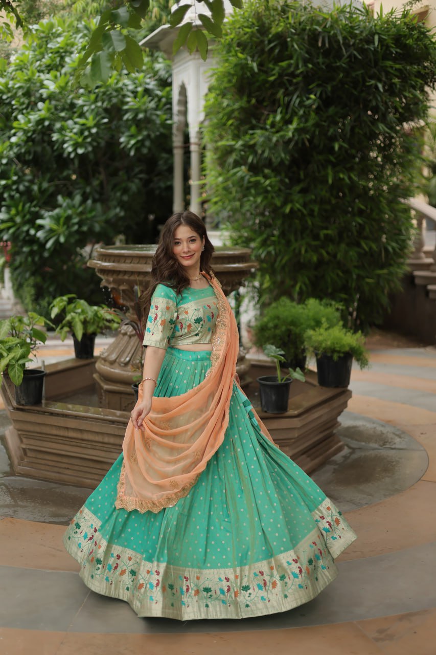 Glam Silk Lehenga with Embroidered Dupatta