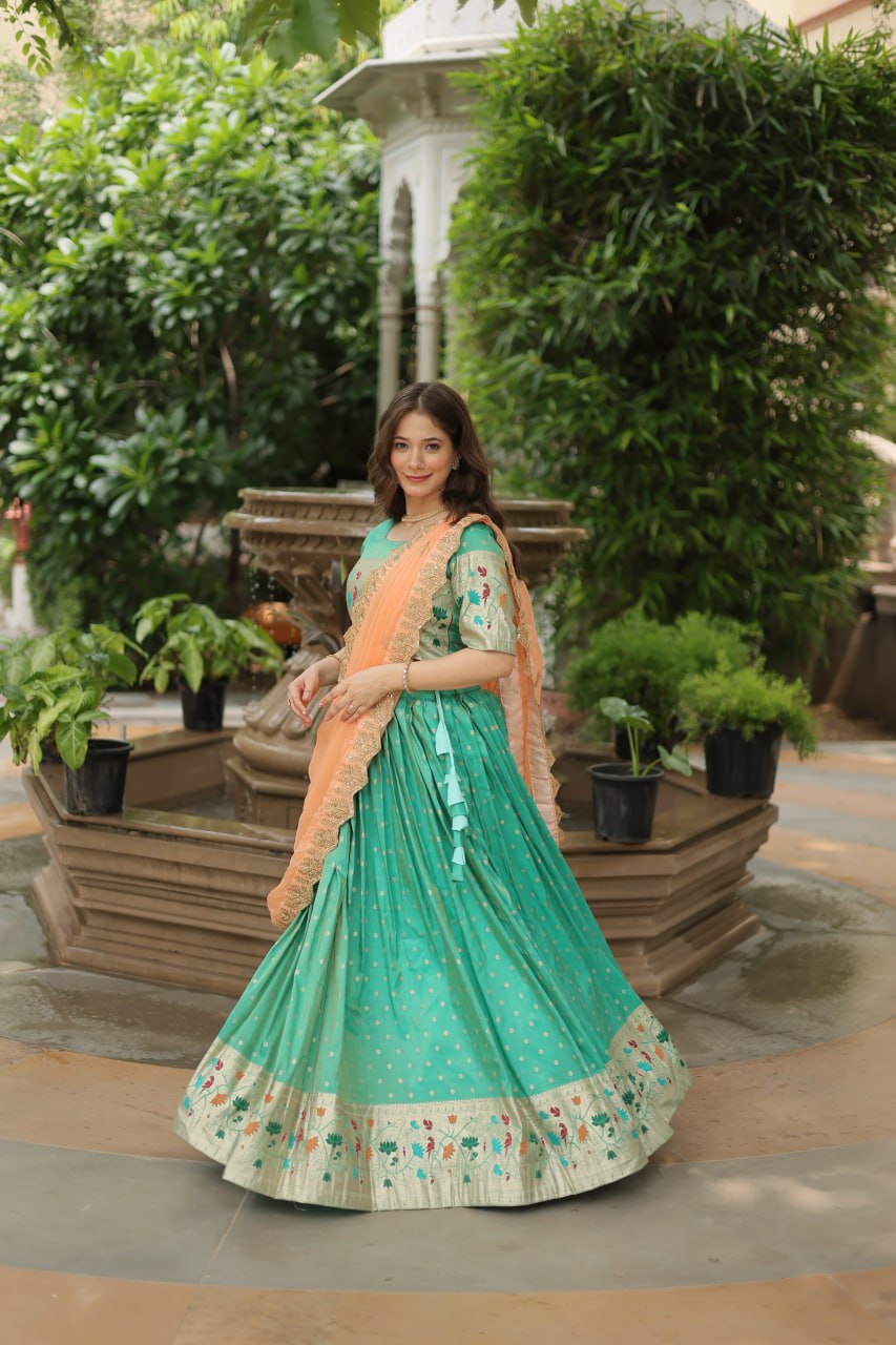 Glam Silk Lehenga with Embroidered Dupatta