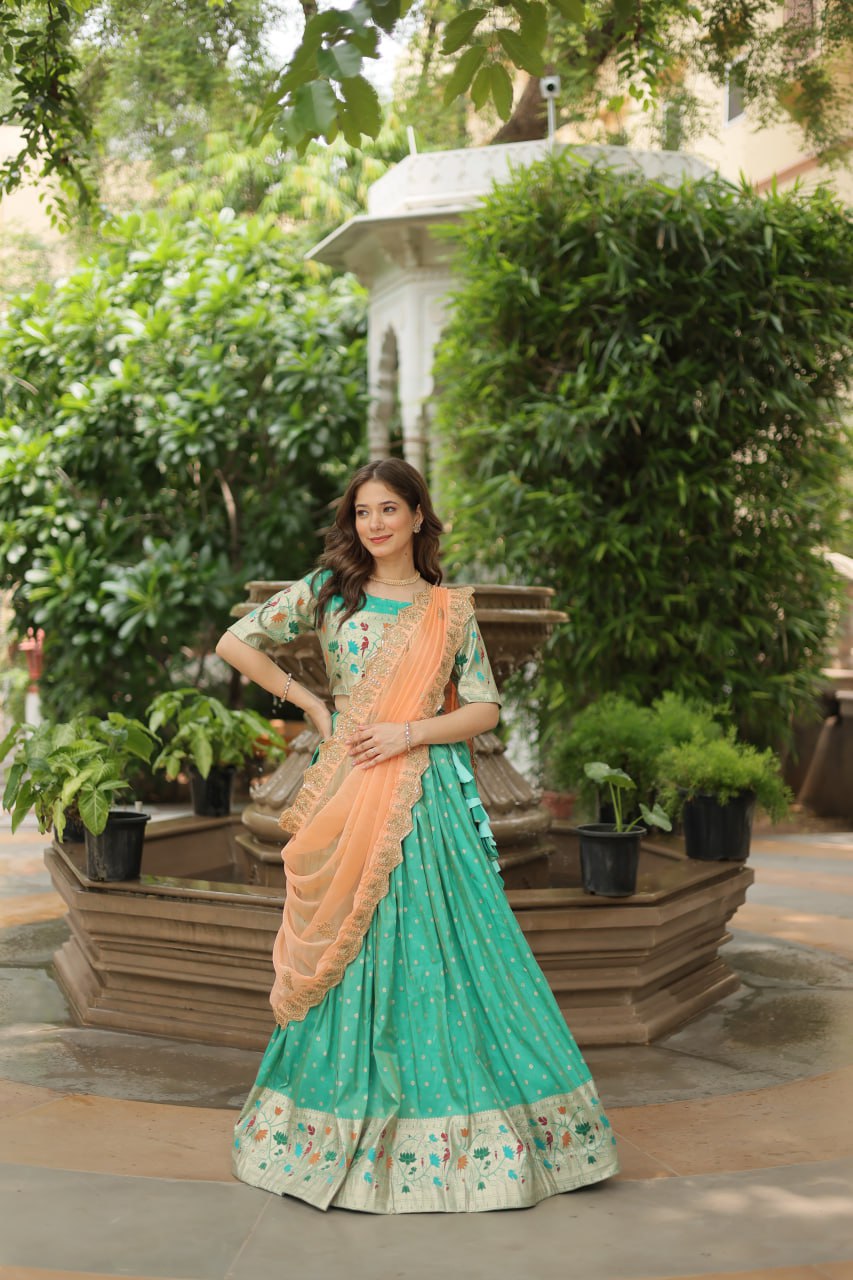 Glam Silk Lehenga with Embroidered Dupatta