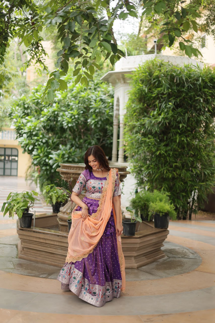 Glam Silk Lehenga with Embroidered Dupatta