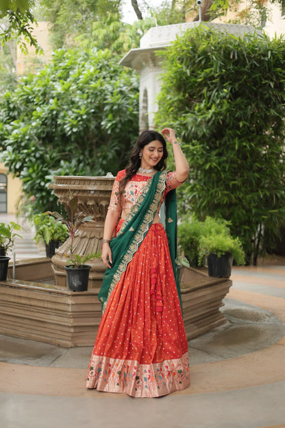 Glam Silk Lehenga with Embroidered Dupatta