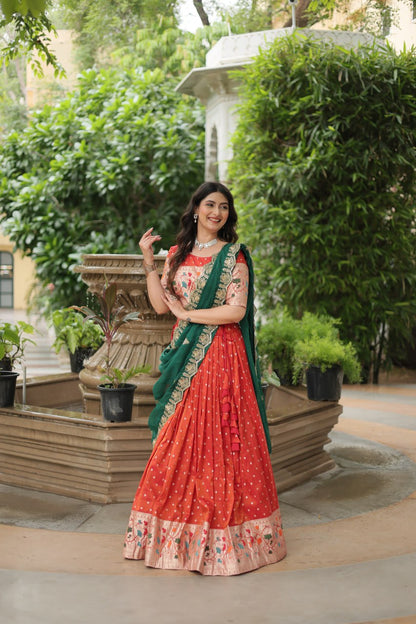 Glam Silk Lehenga with Embroidered Dupatta