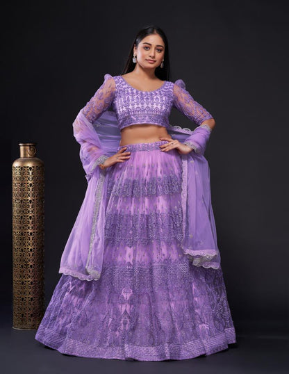 Moonlit Lavender Sparkling Lehenga