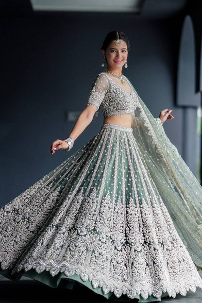 Mint Classic Indian Sequins Lehenga