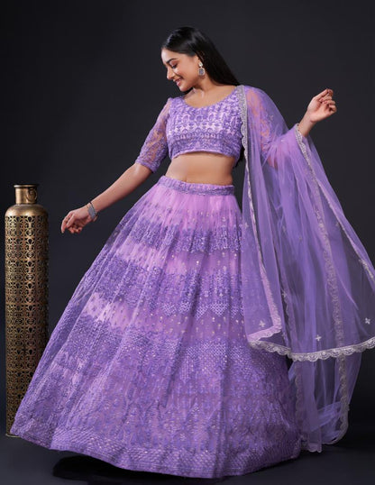 Moonlit Lavender Sparkling Lehenga