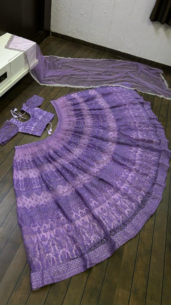 Moonlit Lavender Sparkling Lehenga