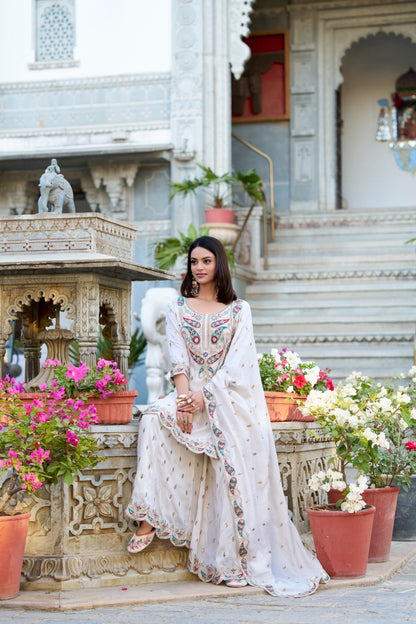 Rich Embroidered Kurti & Palazzo Set