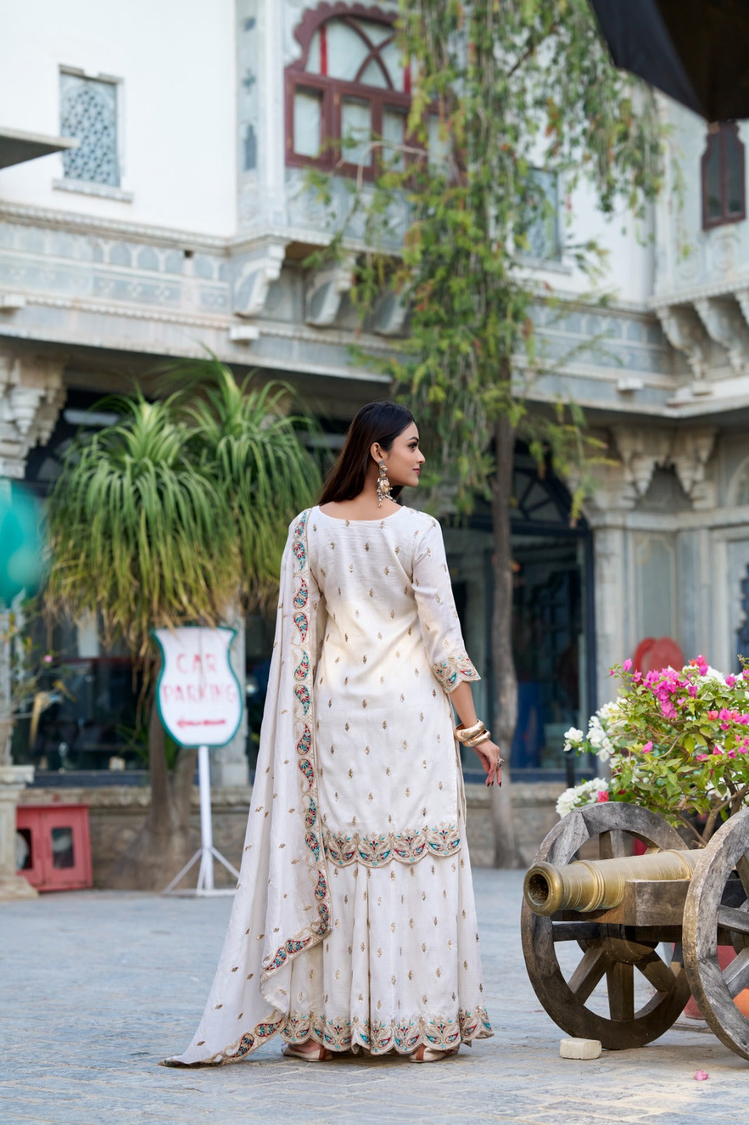 Rich Embroidered Kurti & Palazzo Set