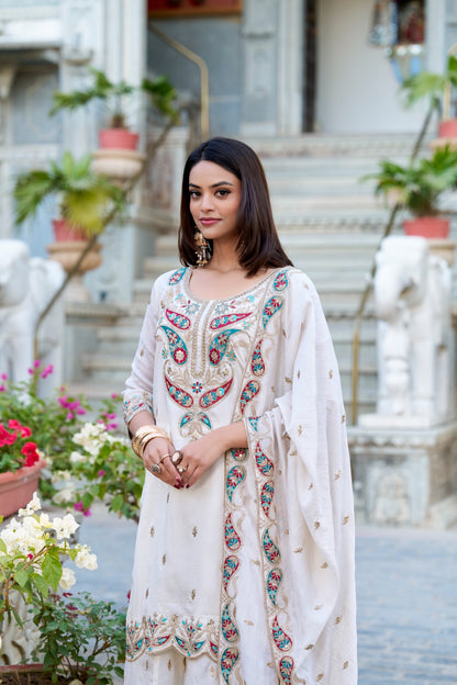 Rich Embroidered Kurti & Palazzo Set