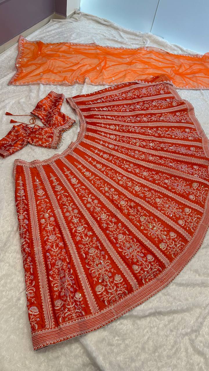 Bright Saffron Lehenga