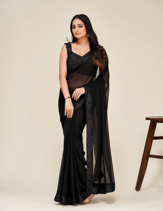 Elegant Black Saree