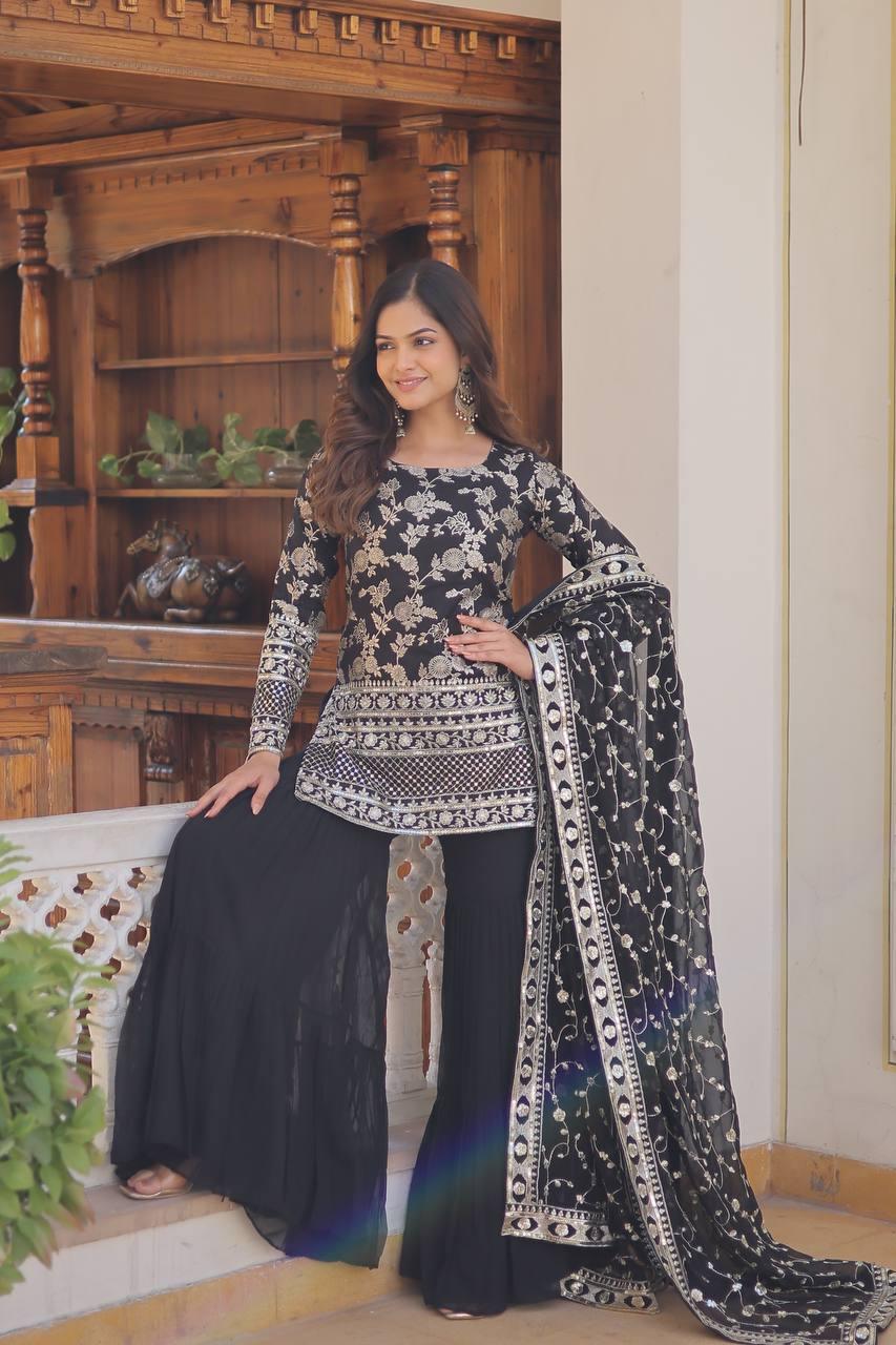 Embroidered Gharara Suit - Gracious You