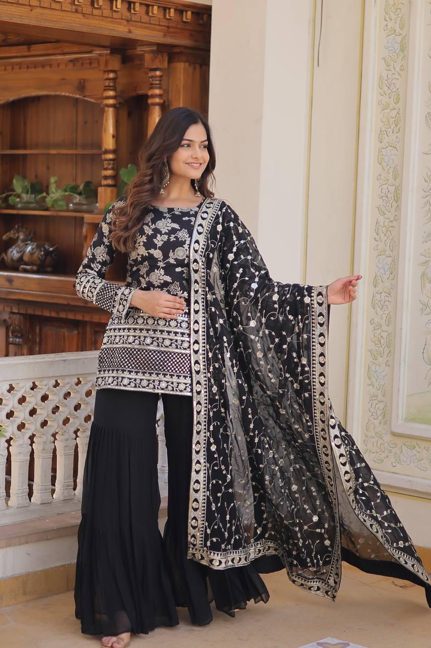 Embroidered Gharara Suit - Gracious You