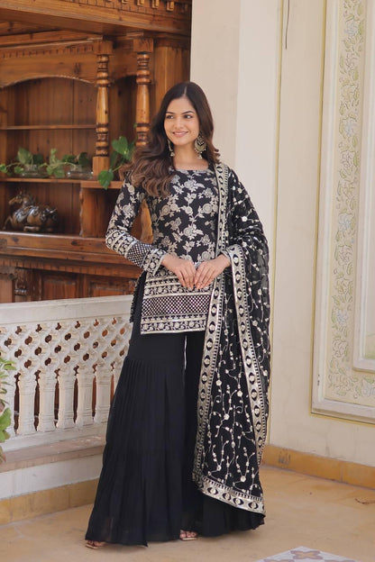 Embroidered Gharara Suit - Gracious You