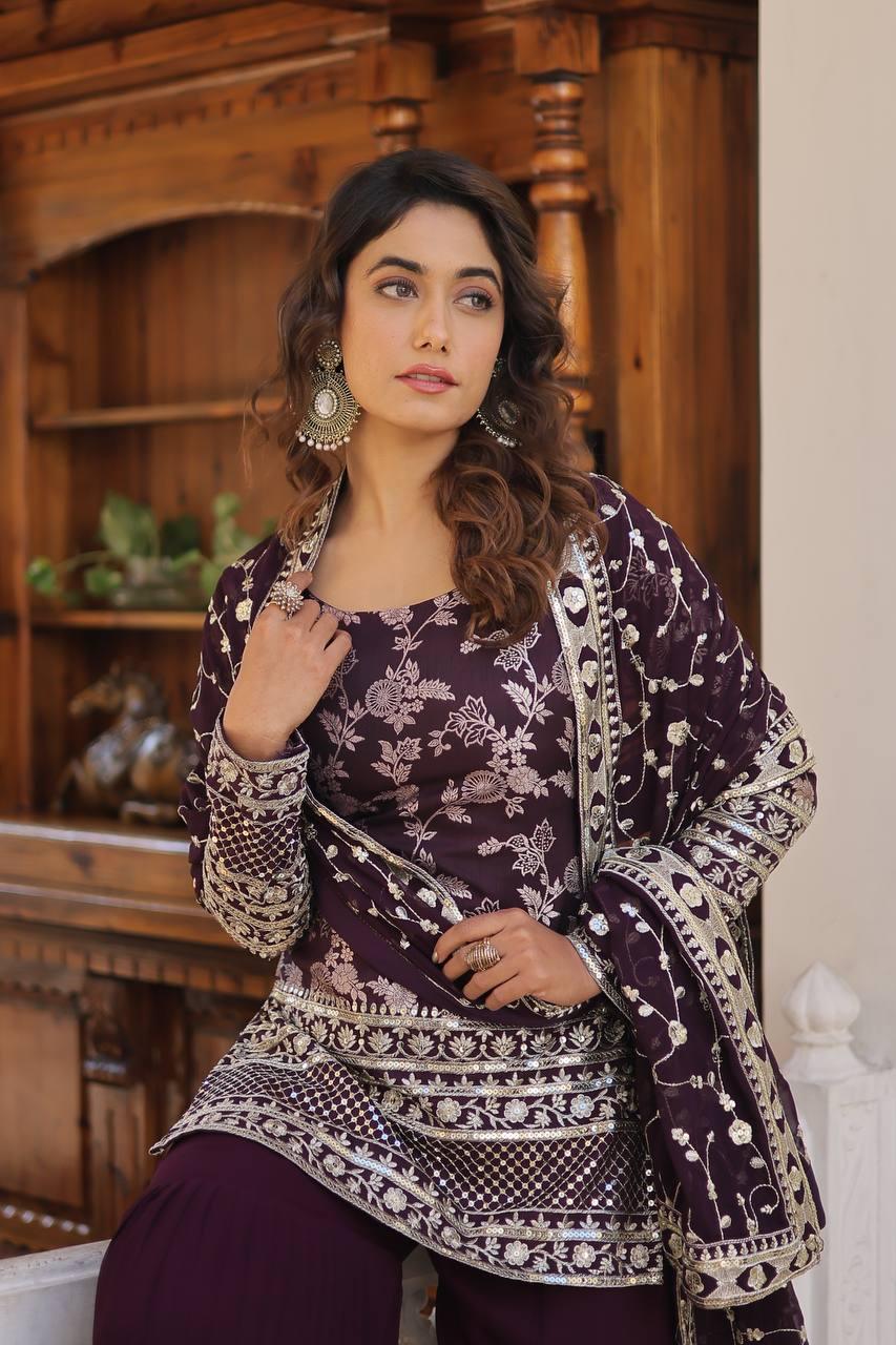 Embroidered Gharara Suit - Gracious You