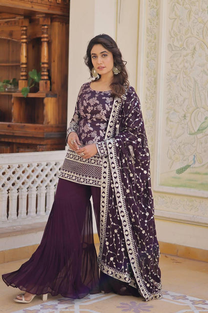 Embroidered Gharara Suit - Gracious You