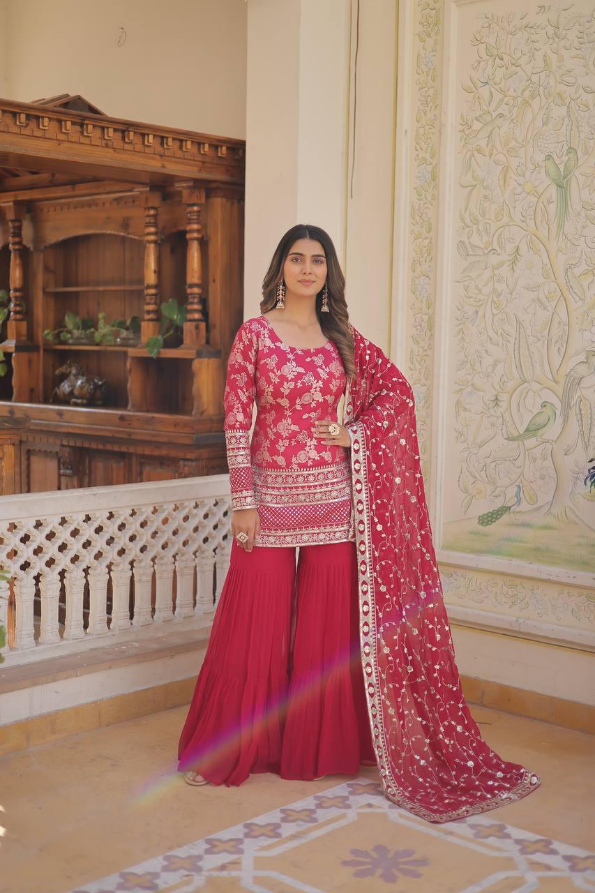 Embroidered Gharara Suit - Gracious You