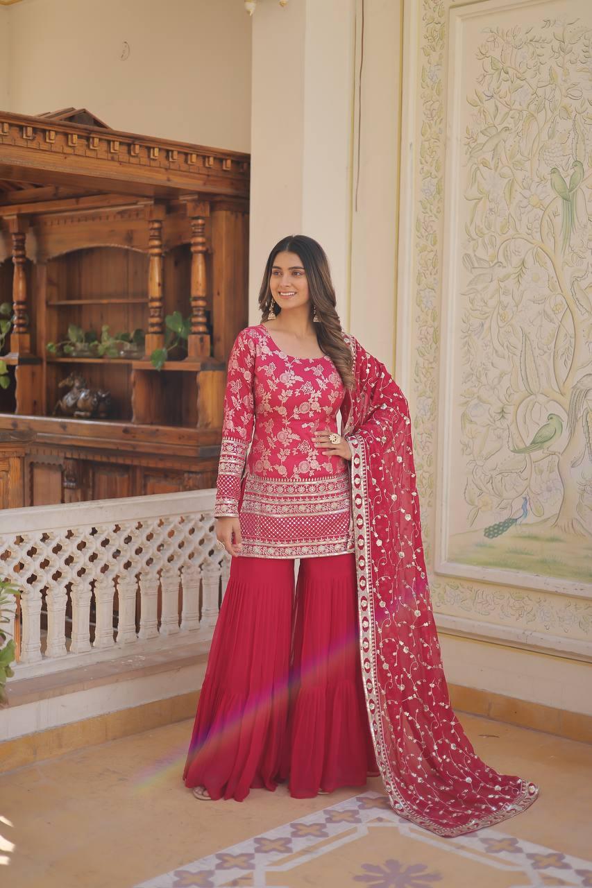 Embroidered Gharara Suit - Gracious You