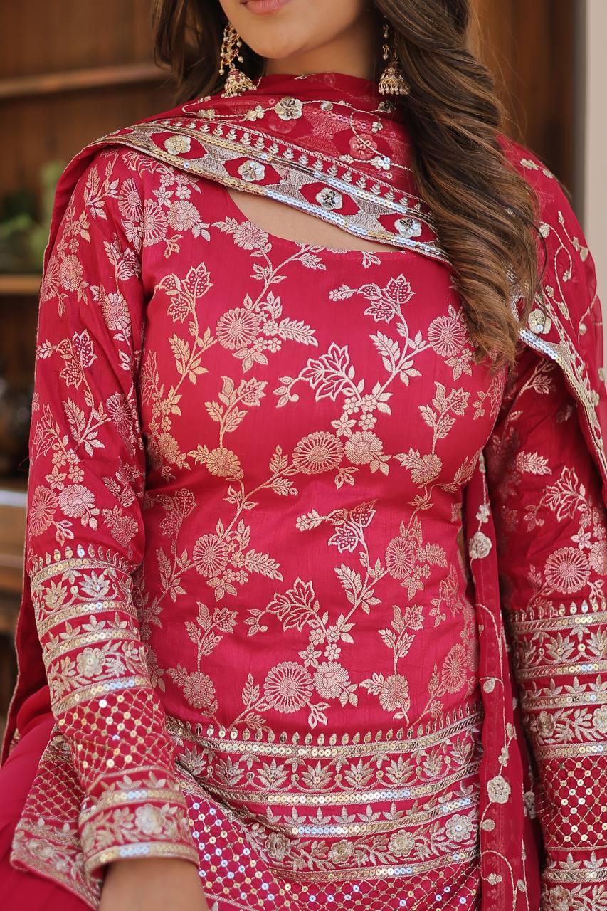 Embroidered Gharara Suit - Gracious You