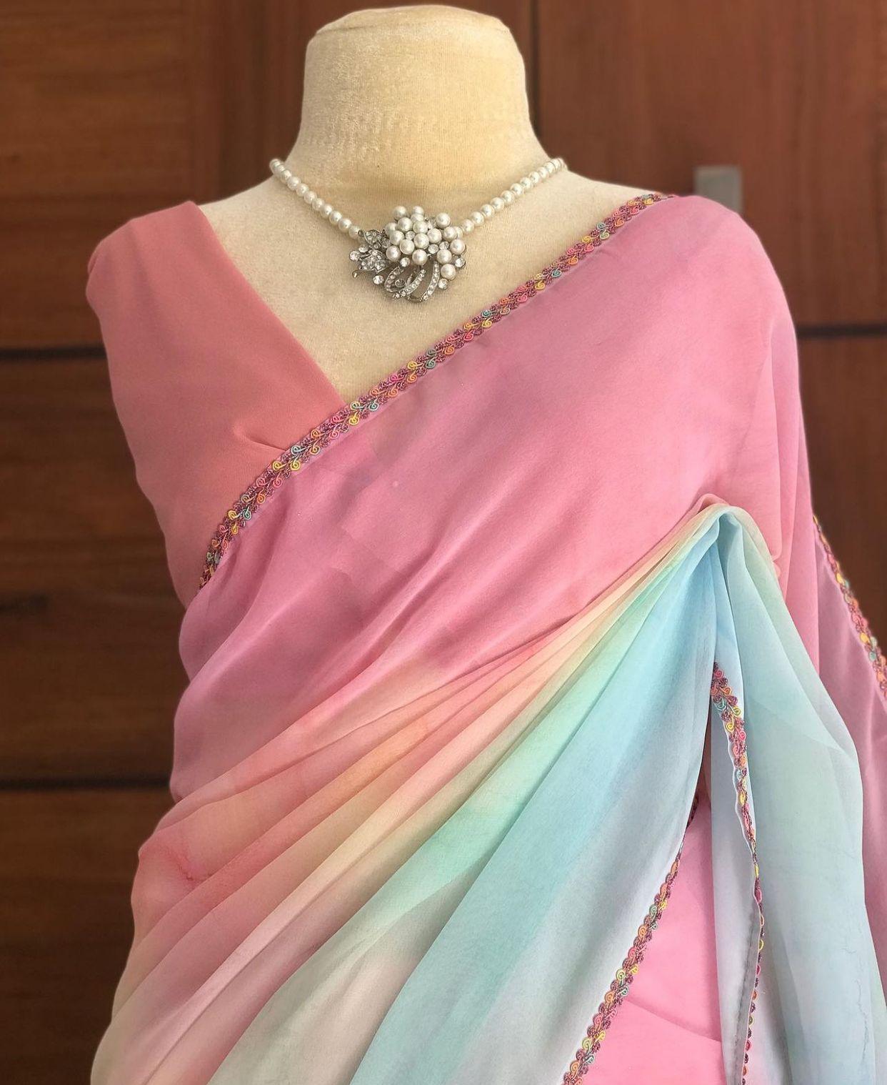 Rainbow Coloured Saree - Gracious You