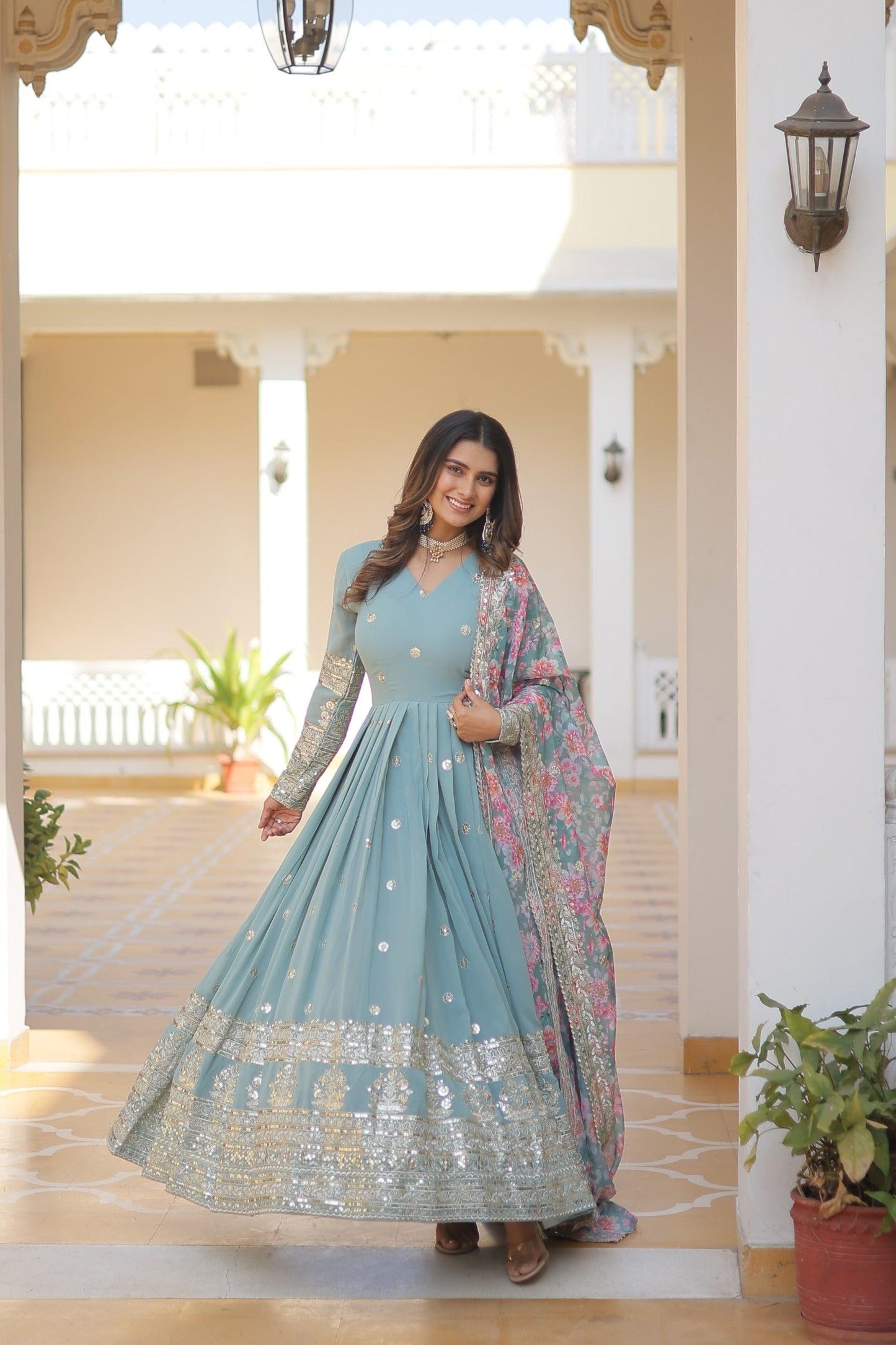 Ethnic Multi Work Gown - Gracious You