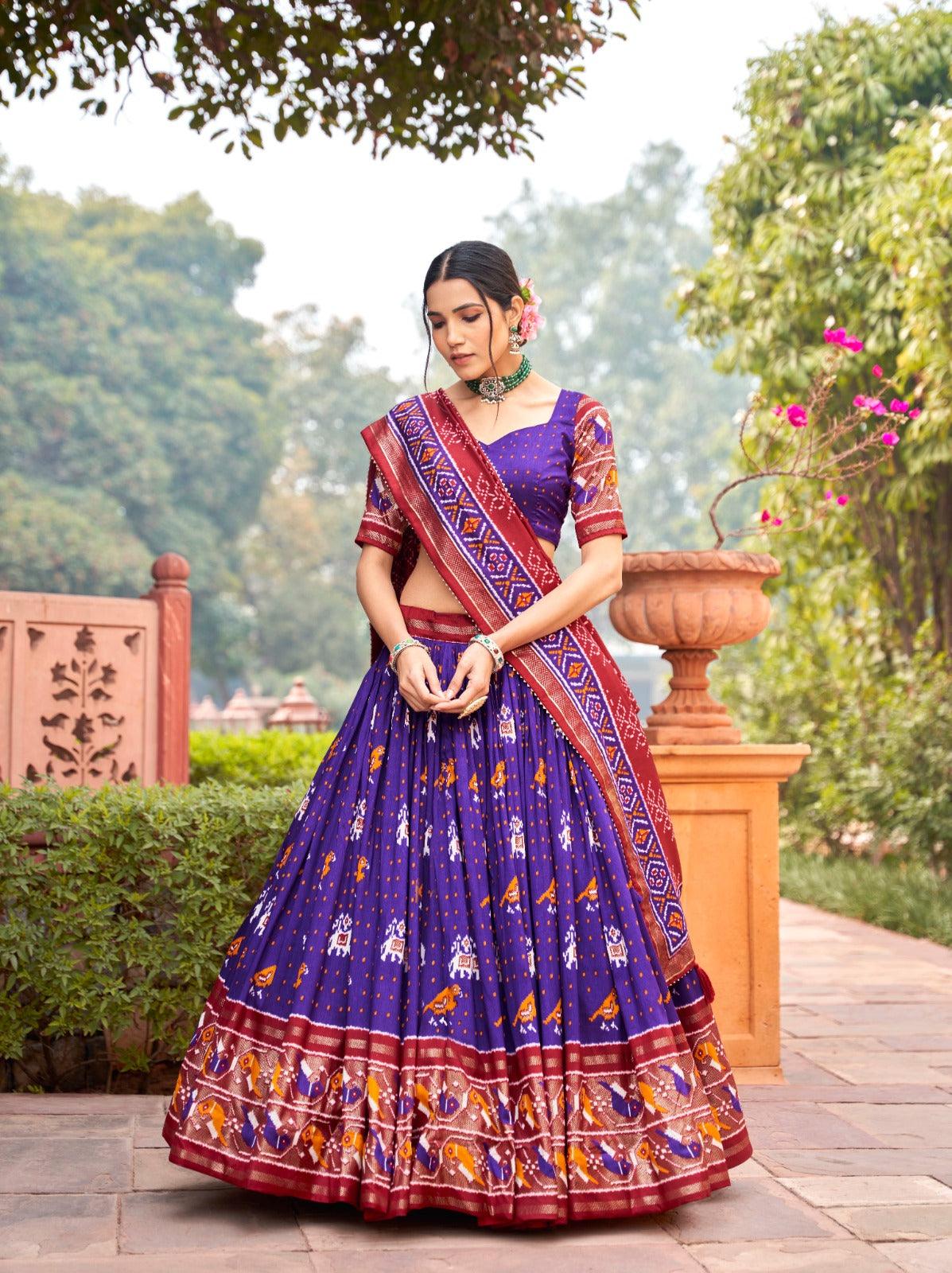 Ikkat Patola Tassel Silk Lehenga - Gracious You