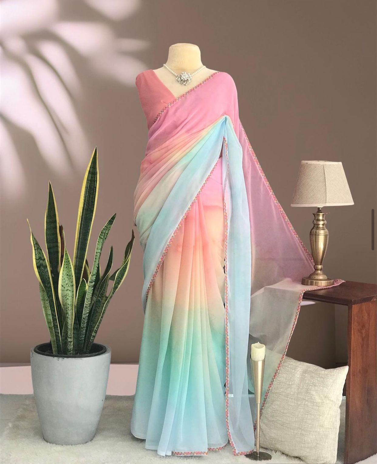 Rainbow Coloured Saree - Gracious You