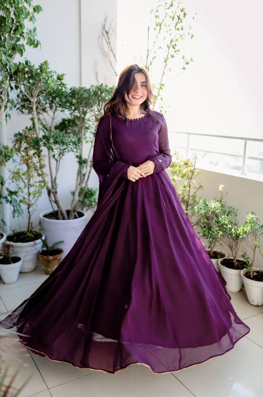 Wine Plain Elegant Gown - Gracious You