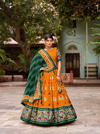 Ikkat Patola Tassel Silk Lehenga - Gracious You